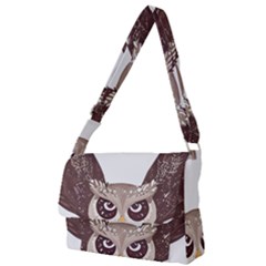 Owl Bird Feathers Full Print Messenger Bag (l) by Sarkoni