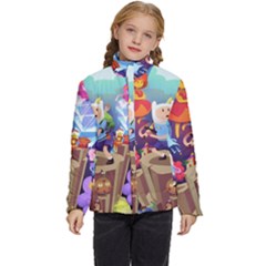 Cartoon Adventure Time Finn Princess Bubblegum Lumpy Space Kids  Puffer Bubble Jacket Coat by Bedest