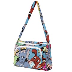 Graffiti Monster Street Theme Front Pocket Crossbody Bag by Bedest