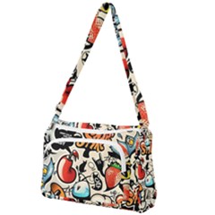 Art Book Gang Crazy Graffiti Supreme Work Front Pocket Crossbody Bag by Bedest