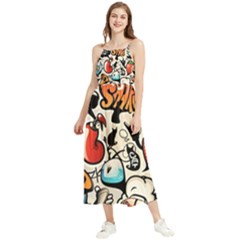 Art Book Gang Crazy Graffiti Supreme Work Boho Sleeveless Summer Dress by Bedest