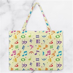 Seamless Pattern Musical Note Doodle Symbol Zipper Medium Tote Bag by Hannah976