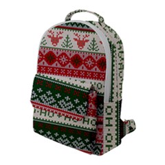 Ugly Sweater Merry Christmas  Flap Pocket Backpack (large) by artworkshop