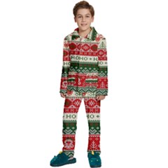 Ugly Sweater Merry Christmas  Kids  Long Sleeve Velvet Pajamas Set by artworkshop