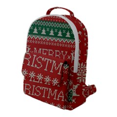 Merry Christmas  Pattern Flap Pocket Backpack (large) by artworkshop