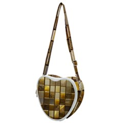 Golden Mosaic Tiles  Heart Shoulder Bag