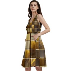 Golden Mosaic Tiles  Sleeveless V-neck Skater Dress With Pockets by essentialimage