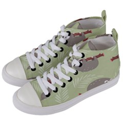 Sloths Pattern Design Women s Mid-top Canvas Sneakers by Hannah976