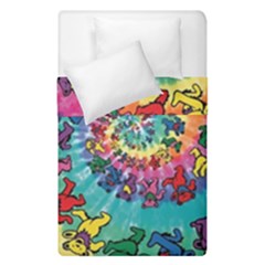 Grateful Dead Bears Tie Dye Vibrant Spiral Duvet Cover Double Side (single Size) by Bedest