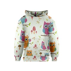 Forest Seamless Pattern With Cute Owls Kids  Pullover Hoodie by Apen