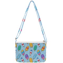 Cute Kawaii Ice Cream Seamless Pattern Double Gusset Crossbody Bag by Apen