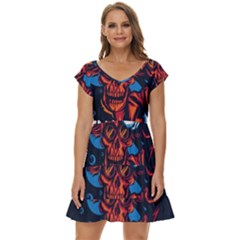 Make Devil Discovery  Short Sleeve Tiered Mini Dress by Saikumar