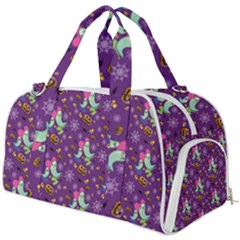 Pumpkin Ghost Skeleton Pattern Burner Gym Duffel Bag by Jatiart