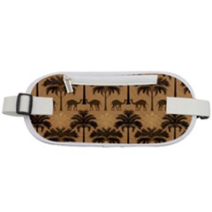 Camel Palm Tree Patern Rounded Waist Pouch by Jatiart