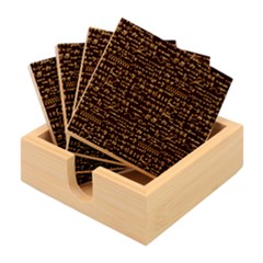 Math Equations Formulas Pattern Bamboo Coaster Set by Ravend