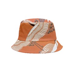 Japanese Crane Painting Of Birds Bucket Hat (kids) by Cendanart