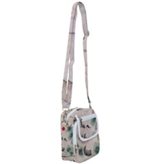 Japanese Crane Painting Of Bird Shoulder Strap Belt Bag by Cendanart