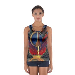 Rocket Painting Sport Tank Top  by Cendanart