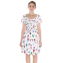 Christmas Short Sleeve Bardot Dress by saad11