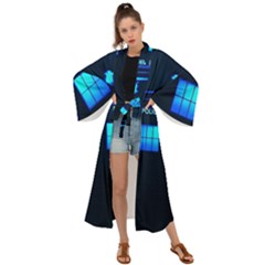 Blue Tardis Doctor Who Police Call Box Maxi Kimono by Cendanart