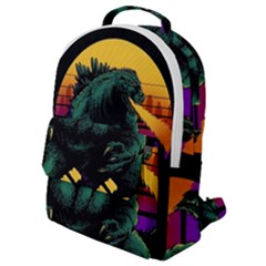 Godzilla Retrowave Flap Pocket Backpack (small) by Cendanart