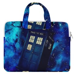 Tardis Doctor Who Space Galaxy Macbook Pro 16  Double Pocket Laptop Bag  by Cendanart