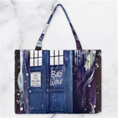 Bad Wolf Tardis Doctor Who Zipper Medium Tote Bag by Cendanart