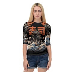 Sushi Dragon Japanese Quarter Sleeve Raglan T-shirt