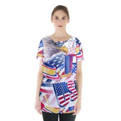 United States Of America Usa  Images Independence Day Skirt Hem Sports Top by Ket1n9