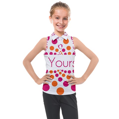 Be Yourself Pink Orange Dots Circular Kids  Sleeveless Polo T-shirt by Ket1n9