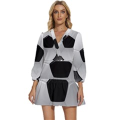 Soccer Ball V-neck Placket Mini Dress by Ket1n9