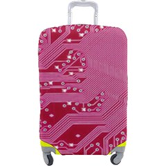 Pink Circuit Pattern Luggage Cover (large) by Ket1n9