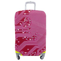 Pink Circuit Pattern Luggage Cover (medium) by Ket1n9