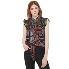 Circuit Board Seamless Patterns Set Frill Detail Shirt