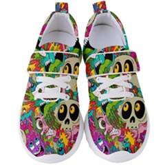 Crazy Illustrations & Funky Monster Pattern Women s Velcro Strap Shoes by Ket1n9