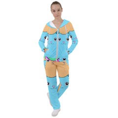 Cat Animals Cartoon Pattern Women s Tracksuit by Cendanart