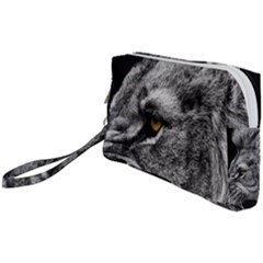 Angry Male Lion Roar Wild Animal Wristlet Pouch Bag (small) by Cendanart