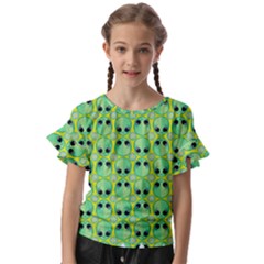 Alien Pattern- Kids  Cut Out Flutter Sleeves by Ket1n9