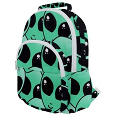 Art Alien Pattern Rounded Multi Pocket Backpack by Ket1n9