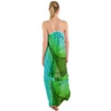 Sunlight Filtering Through Transparent Leaves Green Blue Cami Maxi Ruffle Chiffon Dress View2