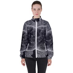 Space Universe Earth Rocket Women s High Neck Windbreaker by Ket1n9