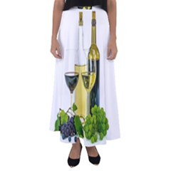 White Wine Red Wine The Bottle Flared Maxi Skirt by Ket1n9