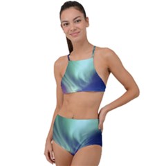 Aurora Borealis Alaska Space Halter Tankini Set