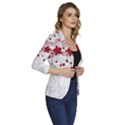 Christmas Star Snowflake Women s One-Button 3/4 Sleeve Short Jacket View3