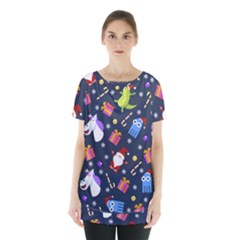 Colorful Funny Christmas Pattern Skirt Hem Sports Top by Ket1n9