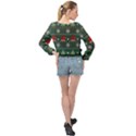 Beautiful Knitted Christmas Pattern Banded Bottom Chiffon Top View2