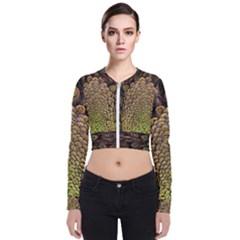 Peacock Feathers Wheel Plumage Long Sleeve Zip Up Bomber Jacket by Ket1n9