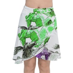 Horse Horses Animal World Green Chiffon Wrap Front Skirt by Ket1n9