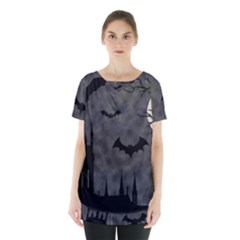 Halloween Background Halloween Scene Skirt Hem Sports Top by Ket1n9