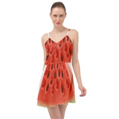 Seamless Background With Watermelon Slices Summer Time Chiffon Dress by Ket1n9